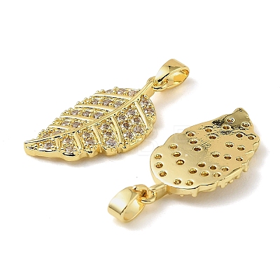 Brass Micro Pave Clear Cubic Zirconia Charms KK-A290-01B-G-1