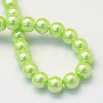 Baking Painted Pearlized Glass Pearl Round Bead Strands HY-Q003-6mm-07-1