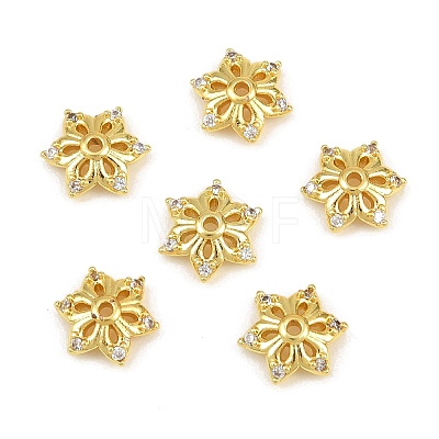 Brass Micro Pave Cubic Zirconia Bead Caps CU-CBA6A75-35A-G-1