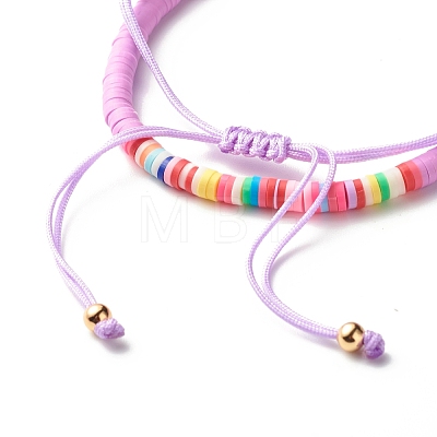 Handmade Polymer Clay Heishi Beads Stretch Bracelets Set BJEW-JB07349-02-1