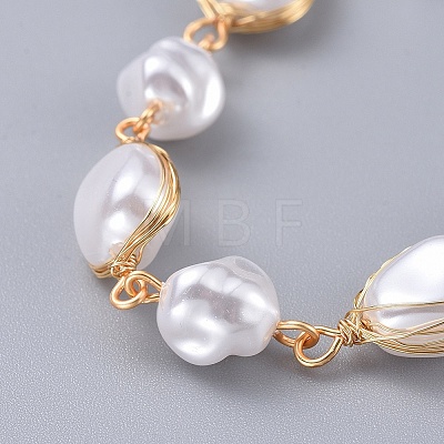 Plastic Imitation Pearl Beads Bracelets X-BJEW-JB04549-1
