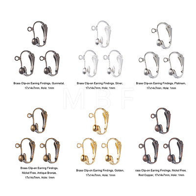 Brass Clip-on Earring Findings KK-YW0001-11-1