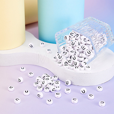 500Pcs Acrylic Horizontal Hole Letter Beads OACR-YS0001-03U-1
