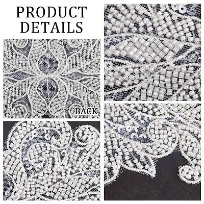 Flower Pattern Glass Bead Beading Appliques DIY-WH0297-44A-1