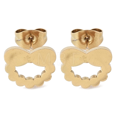 PVD Vacuum Plating 304 Stainless Steel Stud Earrings for Women EJEW-A048-18G-1