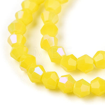 Opaque Solid Color Electroplate Glass Beads Strands EGLA-A039-P2mm-L05-1