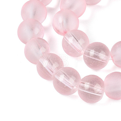 Frosted Transparent Glass Bead Strands X1-GLAA-P065-8mm-03-1