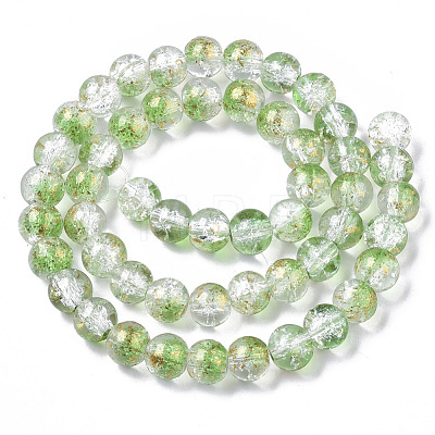 Transparent Spray Painted Crackle Glass Bead Strands GLAA-N035-03C-A02-1