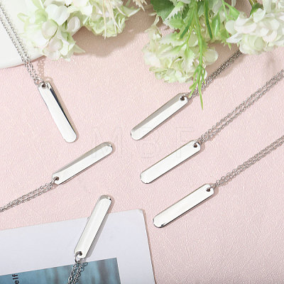 6Pcs 304 Stainless Steel Pendant Necklace NJEW-CA0001-20P-1