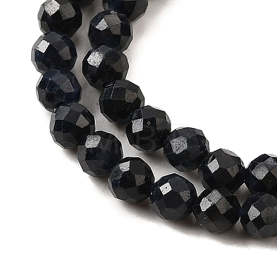 Natural Black Sapphire Beads Strands G-G259-D07-3mm-1
