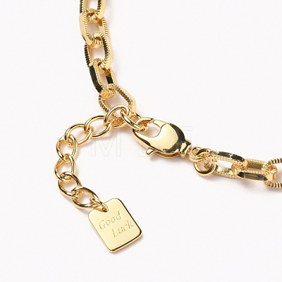 Brass Cable Chain Bracelets BJEW-H537-13G-1