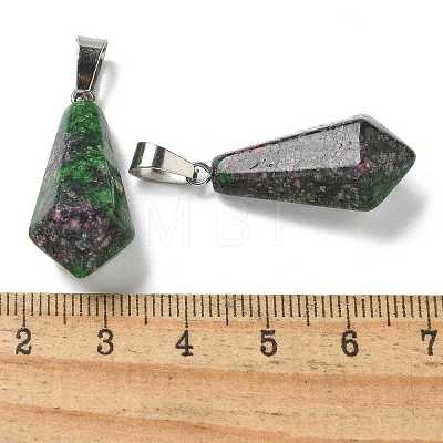 Dyed Natural Marble Pointed Pendants G-B127-15P-04-1