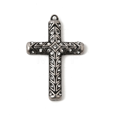304 Stainless Steel Rhinestone Pendants STAS-B128-09AS-01-1