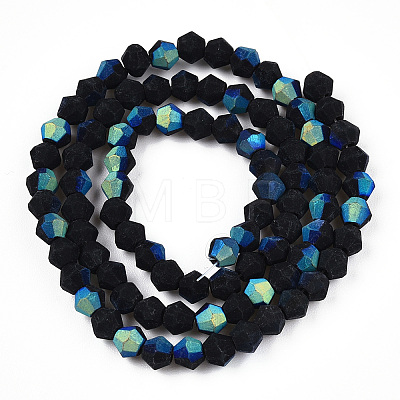 Imitate Austrian Crystal Bicone Frosted Glass Beads Strands EGLA-A039-P2mm-MB17-1