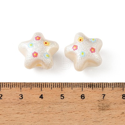 Printed Opaque Acrylic Beads OACR-B054-01E-1