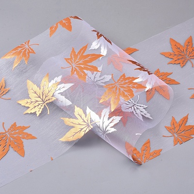 Autumn Theme Maple Leaf Deco Mesh Ribbons OCOR-I005-C-1