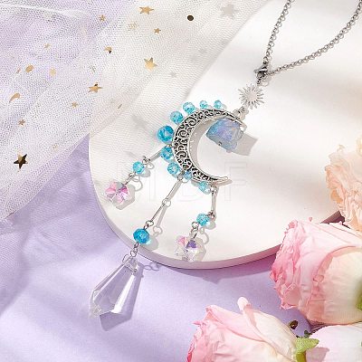 Alloy Moon Window Hanging Prism Ornaments HJEW-TA00284-03-1