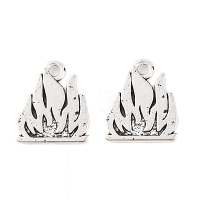 Flame Tibetan Style Alloy Pendants TIBEP-S295-40AS-RS-1