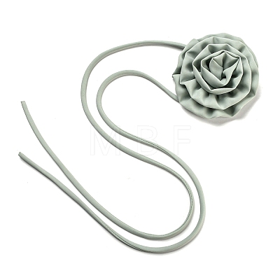 Fabric Rose Tie Choker Necklaces for Women NJEW-Z022-01K-1