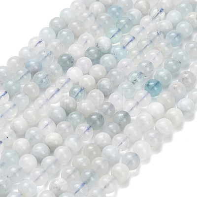 Natural Aquamarine Beads Strands X-G-F826-B01-6mm-1