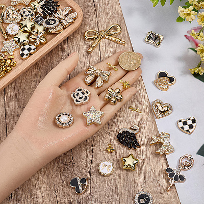 Plastic & ABS Plastic Imitation Pearl & Alloy Cabochons &  Alloy Pendants & Acrylic Beads Findings Kits DIY-SC0033-94-1