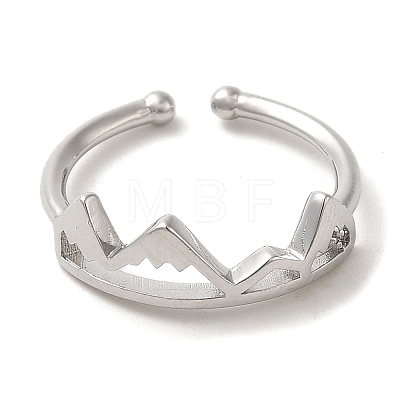 Brass Open Cuff Rings for Woman RJEW-M161-02P-1