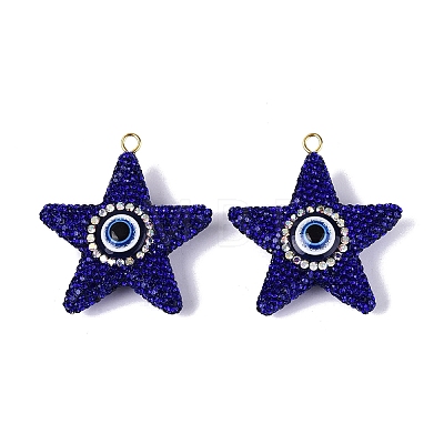 Handmade Polymer Clay & Rhinestone & Resin Big Pendants FIND-Q123-02D-1