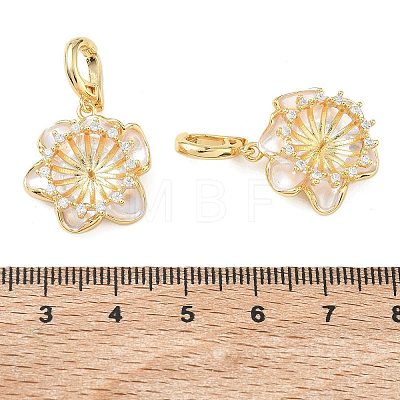 Brass Micro Pave Cubic Zirconia and Enamel Peg Bails Pendants KK-C172-18G-1