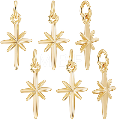 6Pcs Brass Pendants KK-BBC0026-01G-1