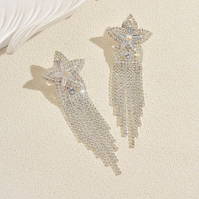 Brass Rhinestone Stud Earrings for Women QC2926-1