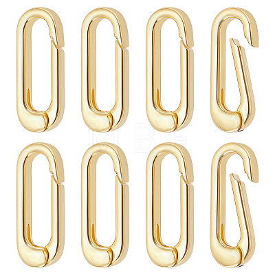 8Pcs Brass Spring Gate Rings KK-BC0015-69G-1