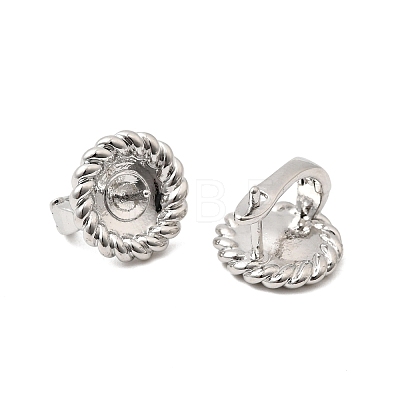 Flat Round Brass Hoop Earring Findings KK-Z154-09P-1
