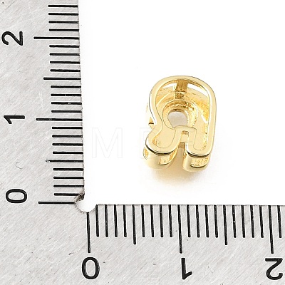 Brass Micro Pave Clear Cubic Zirconia Initial Spacer Bars KK-E802-34G-R-1