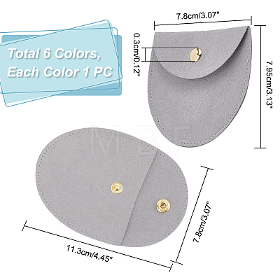   6Pcs 6 Colors Microfiber Jewelry Storage Bags ABAG-PH0001-40B-1
