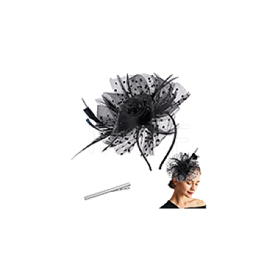 Polyester Mesh Hair Bands OHAR-WH0034-11-1