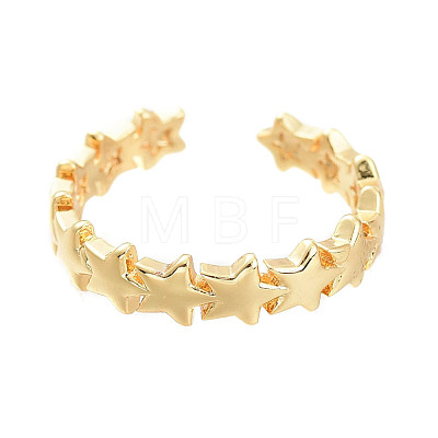 Adjustable Brass Cuff Rings RJEW-M135-04G-1