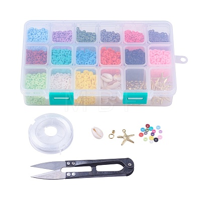 15 Colors Eco-Friendly Handmade Polymer Clay Beads DIY-JP0005-47-4mm-1