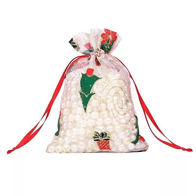 Organza Printed Gift Bags with Drawstring PW-WG00D7C-05-1