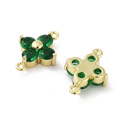 Rack Plating Brass Pave Cubic Zirconia Connector Charms KK-H474-20G-1