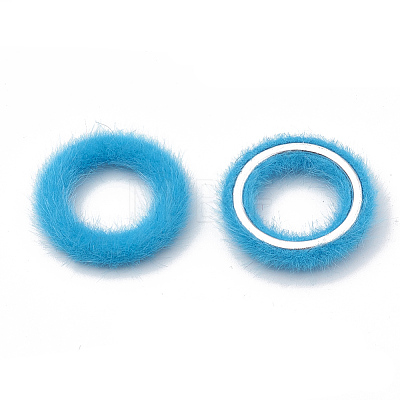 Faux Mink Fur Covered Linking Rings X-WOVE-N009-07H-1