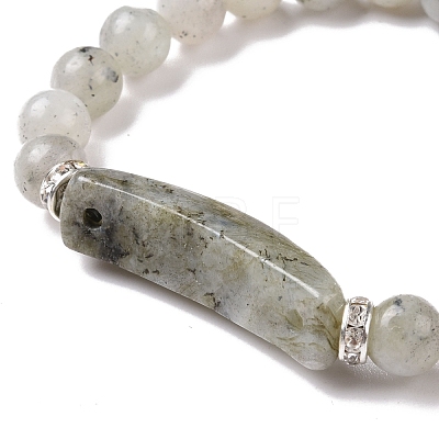 Natural Labradorite Beads Charm Bracelets BJEW-K164-B03-1