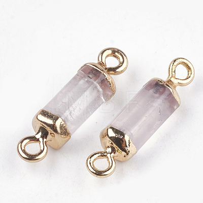 Electroplate Natural Quartz Crystal Links Connectors X-G-S344-01J-1