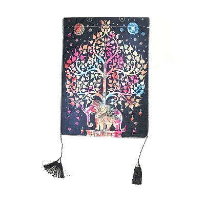 Colorful Elephant Polyester Wall Hanging Tapestry TREE-PW0001-96A-1