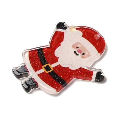 Printed Christmas Theme Acrylic Pendants OACR-L018-09B-1