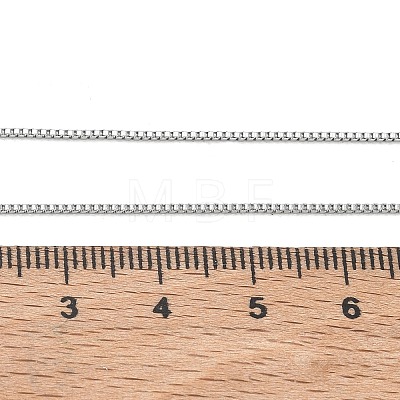 10Pcs 1MM 304 Stainless Steel Box Chain Necklaces NJEW-G203-07P-1