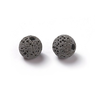 Unwaxed Natural Lava Rock Beads G-F325-8mm-A09-1