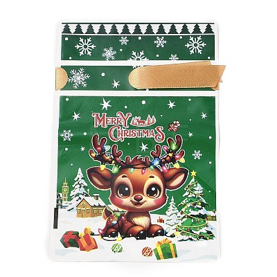 Christmas Theme Plastic Packing Pouches Drawstring Bags ABAG-Q053-03C-1