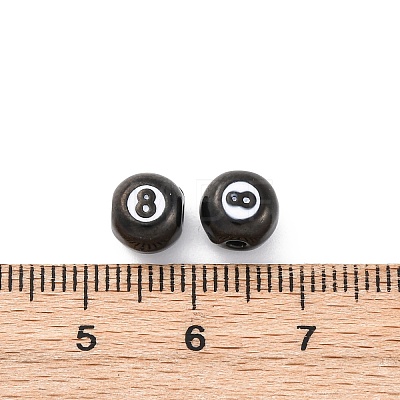 8 Ball 304 Stainless Steel Enamel Beads STAS-B085-20G-1