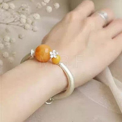 Round Resin Alloy Flower Bangles for Women WG4C6B7-01-1