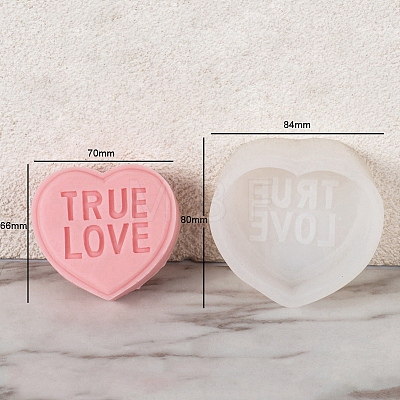 DIY Silicone Heart with Word Soap Molds PW-WG13454-03-1